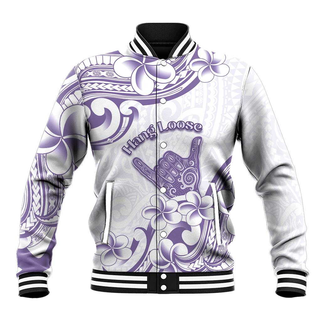 Aloha Hawaii Shaka Baseball Jacket Hang Loose Purple Version DT05 Unisex Purple - Polynesian Pride