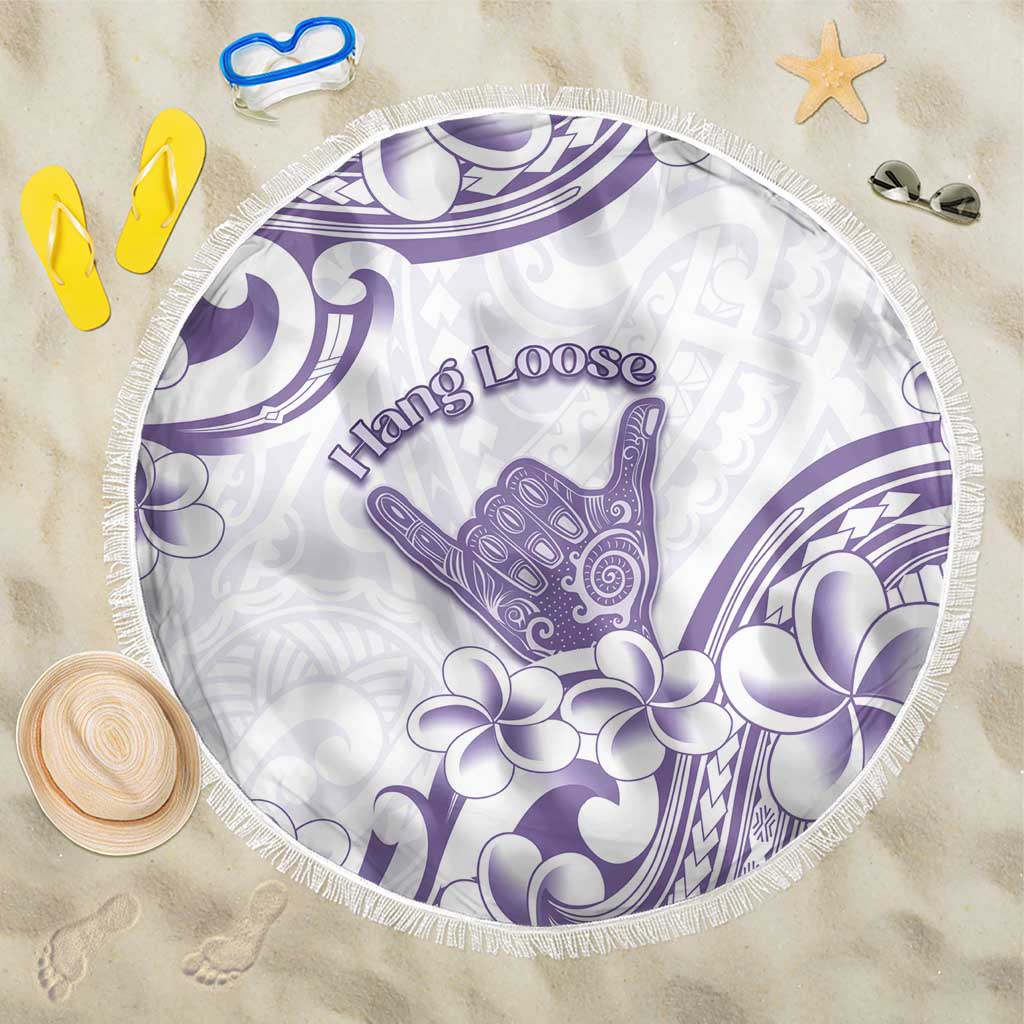 Aloha Hawaii Shaka Beach Blanket Hang Loose Purple Version DT05 One Size 150cm Purple - Polynesian Pride