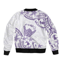 Aloha Hawaii Shaka Bomber Jacket Hang Loose Purple Version - Polynesian Pride