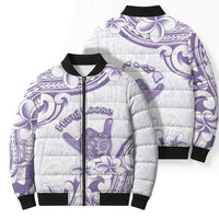 Aloha Hawaii Shaka Bomber Puffer Jacket Hang Loose Purple Version - Polynesian Pride