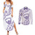 Aloha Hawaii Shaka Couples Matching Summer Maxi Dress and Long Sleeve Button Shirt Hang Loose Purple Version - Polynesian Pride