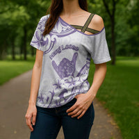 Aloha Hawaii Shaka Cross Shoulder Shirt Hang Loose Purple Version - Polynesian Pride