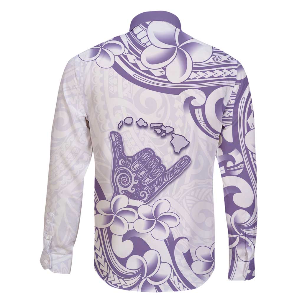 Aloha Hawaii Shaka Family Matching Long Sleeve Bodycon Dress and Hawaiian Shirt Hang Loose Purple Version - Polynesian Pride