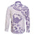 Aloha Hawaii Shaka Family Matching Long Sleeve Bodycon Dress and Hawaiian Shirt Hang Loose Purple Version - Polynesian Pride