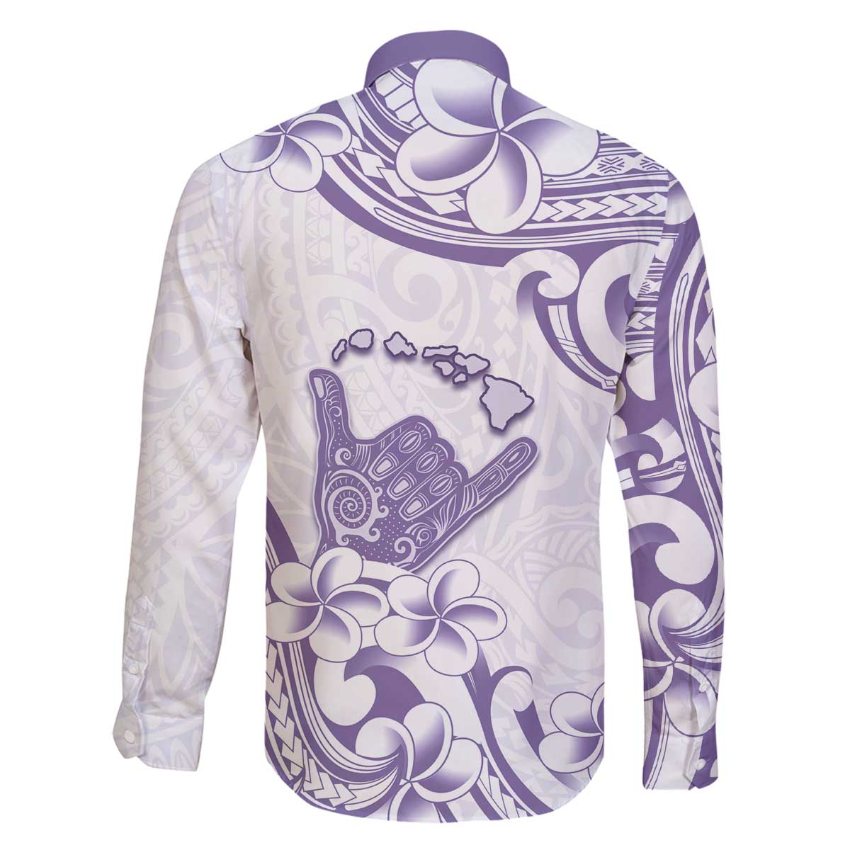 Aloha Hawaii Shaka Family Matching Off The Shoulder Long Sleeve Dress and Hawaiian Shirt Hang Loose Purple Version - Polynesian Pride