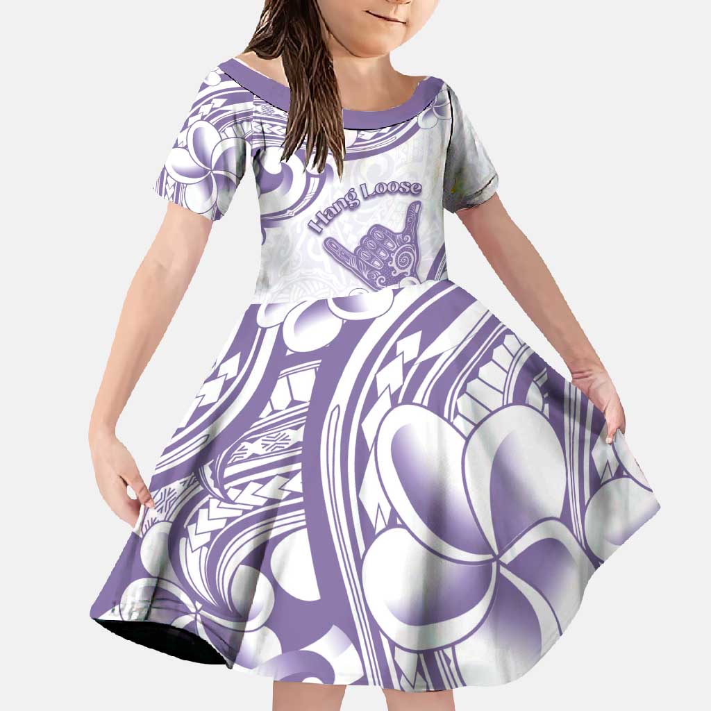 Aloha Hawaii Shaka Family Matching Off Shoulder Maxi Dress and Hawaiian Shirt Hang Loose Purple Version - Polynesian Pride
