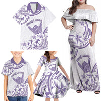 Aloha Hawaii Shaka Family Matching Off Shoulder Maxi Dress and Hawaiian Shirt Hang Loose Purple Version - Polynesian Pride