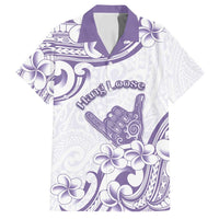 Aloha Hawaii Shaka Family Matching Off Shoulder Maxi Dress and Hawaiian Shirt Hang Loose Purple Version - Polynesian Pride