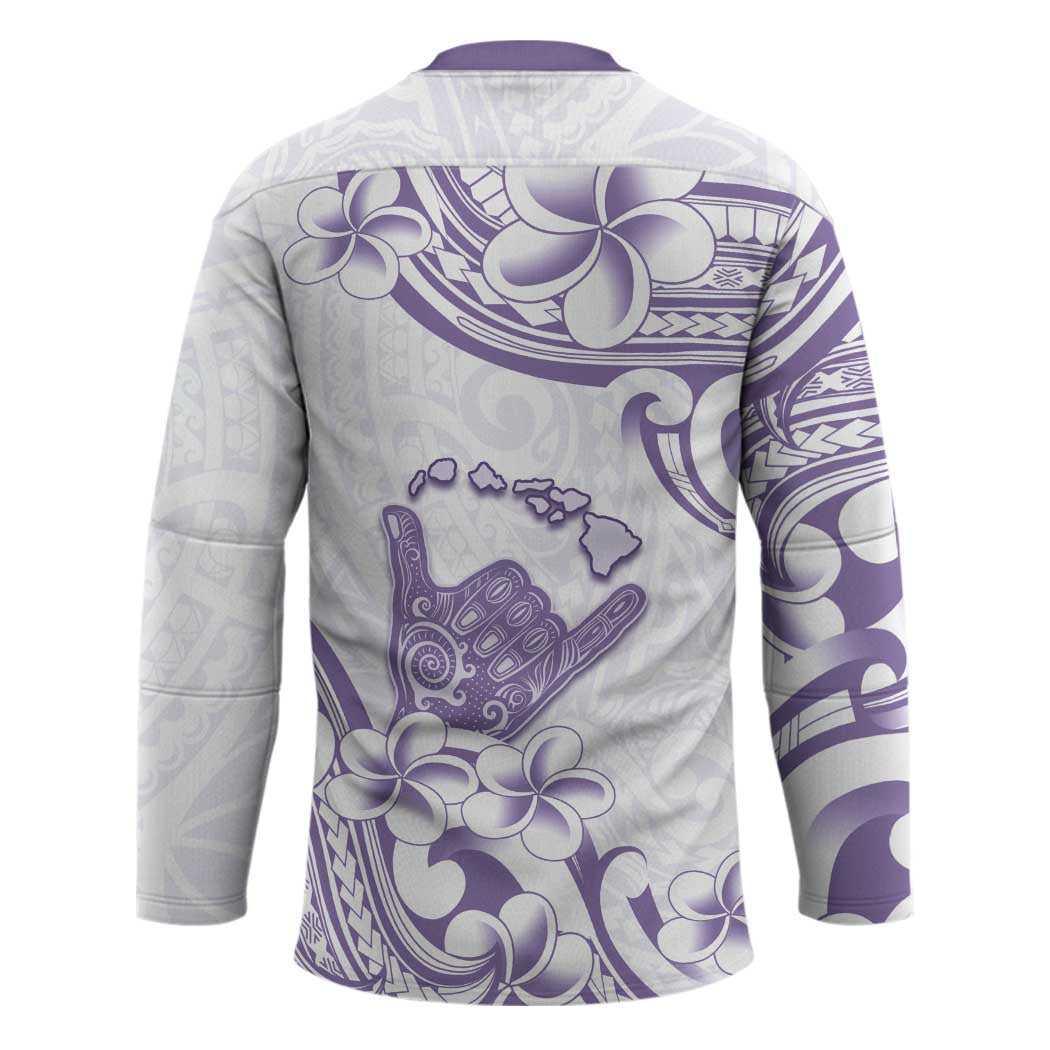 Aloha Hawaii Shaka Hockey Jersey Hang Loose Purple Version - Polynesian Pride