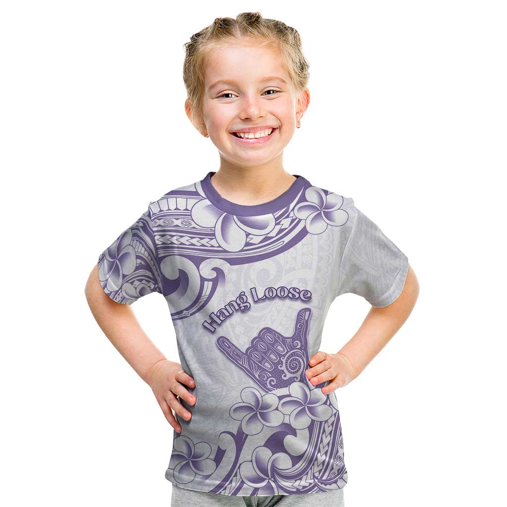 Aloha Hawaii Shaka Kid T Shirt Hang Loose Purple Version DT05 Purple - Polynesian Pride