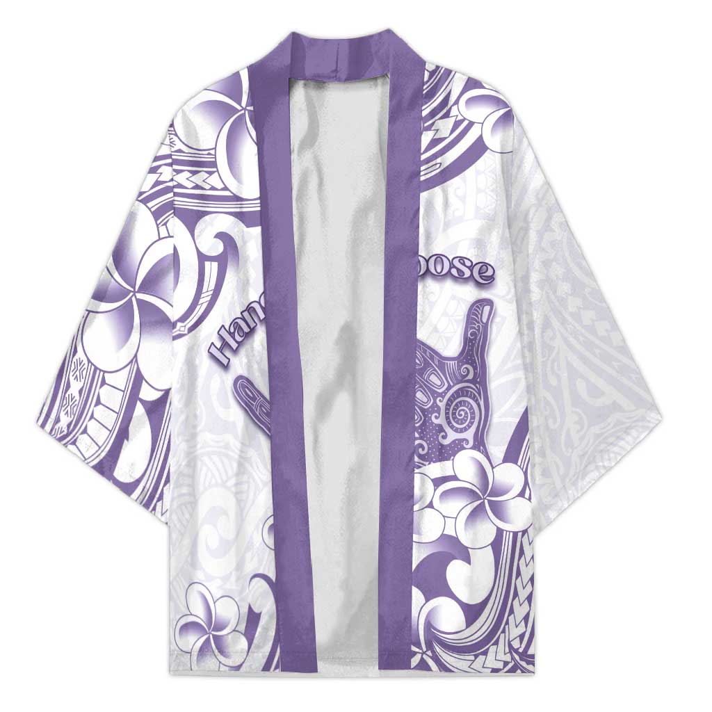 Aloha Hawaii Shaka Kimono Hang Loose Purple Version - Polynesian Pride