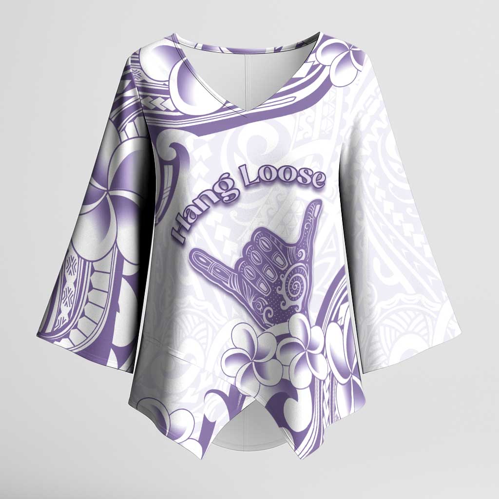 Aloha Hawaii Shaka Kimono Sleeve Blouse Hang Loose Purple Version - Polynesian Pride