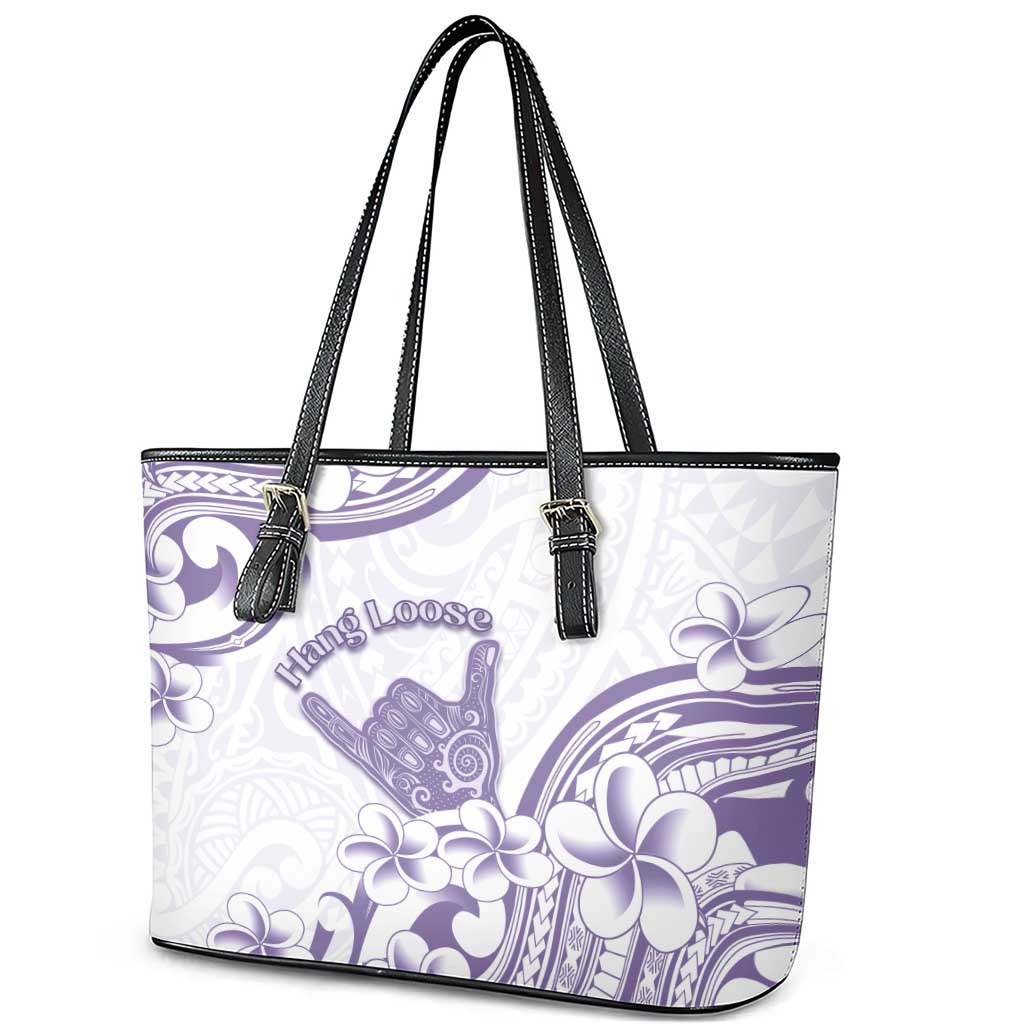 Aloha Hawaii Shaka Leather Tote Bag Hang Loose Purple Version - Polynesian Pride