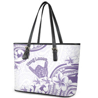 Aloha Hawaii Shaka Leather Tote Bag Hang Loose Purple Version - Polynesian Pride