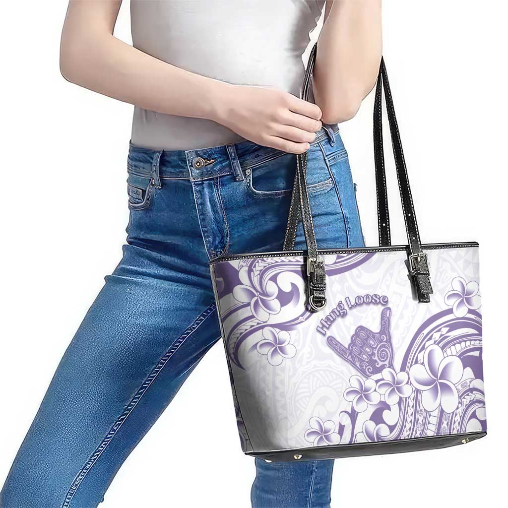 Aloha Hawaii Shaka Leather Tote Bag Hang Loose Purple Version - Polynesian Pride