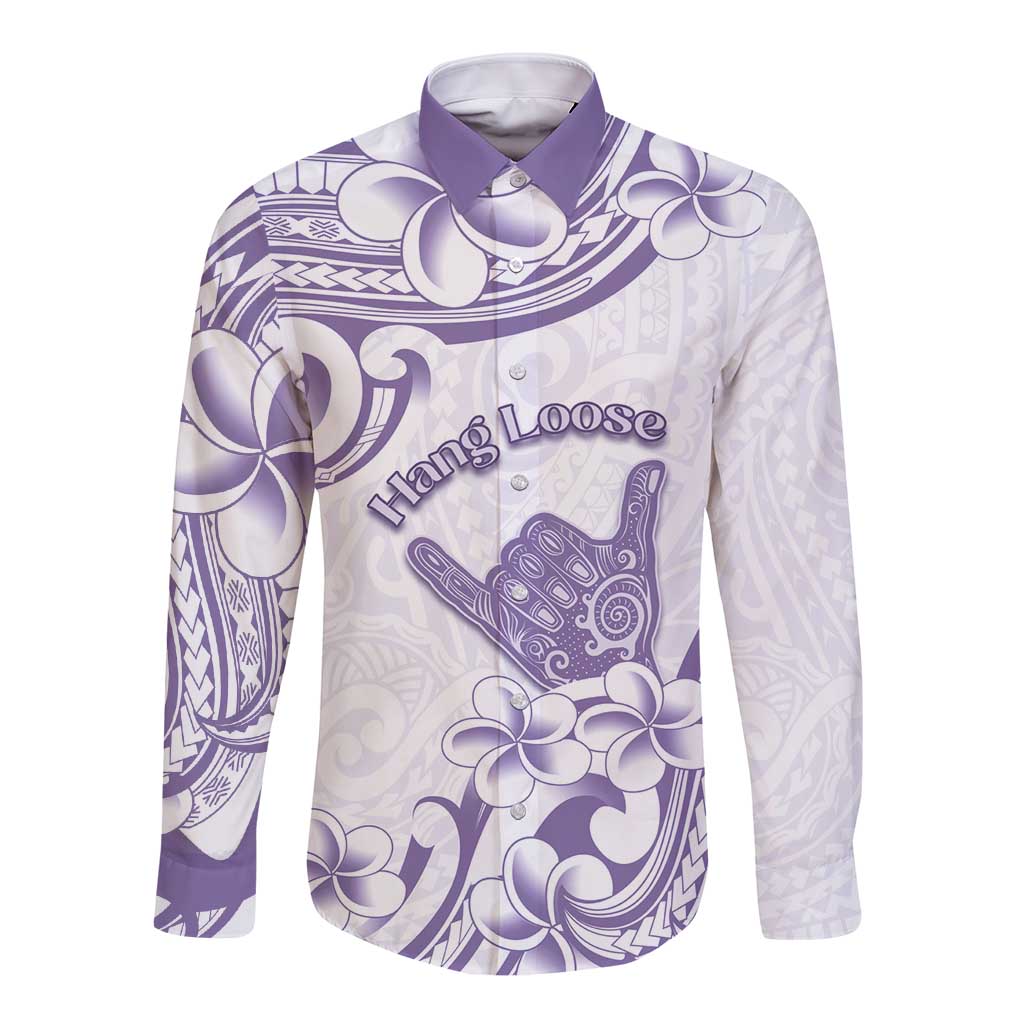 Aloha Hawaii Shaka Long Sleeve Button Shirt Hang Loose Purple Version DT05 Unisex Purple - Polynesian Pride
