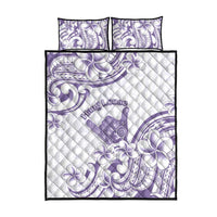 Aloha Hawaii Shaka Quilt Bed Set Hang Loose Purple Version - Polynesian Pride