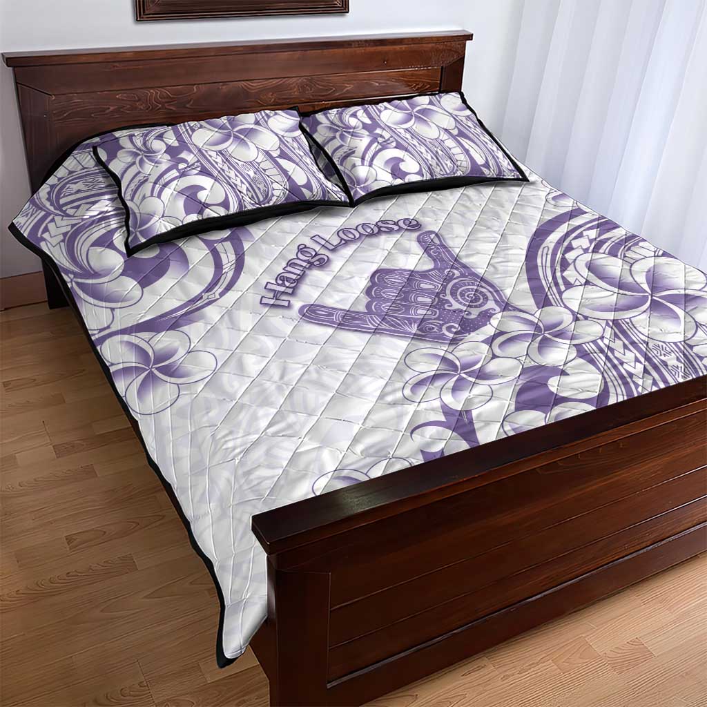 Aloha Hawaii Shaka Quilt Bed Set Hang Loose Purple Version - Polynesian Pride