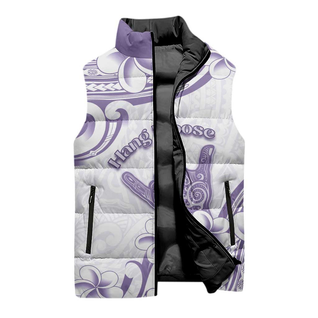 Aloha Hawaii Shaka Sleeveless Puffer Jacket Hang Loose Purple Version - Polynesian Pride