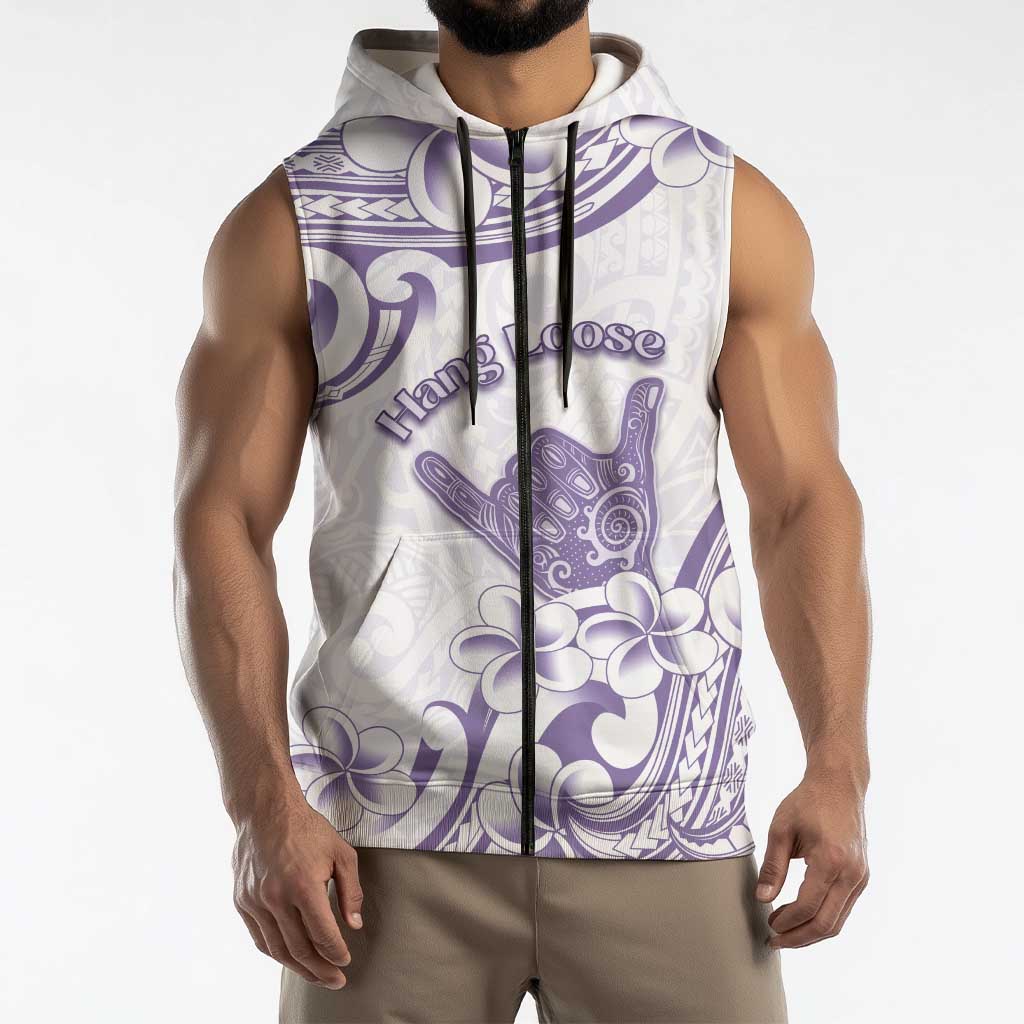 Aloha Hawaii Shaka Sleeveless Zip Hoodie Hang Loose Purple Version DT05 - Polynesian Pride