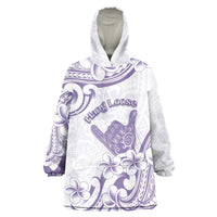 Aloha Hawaii Shaka Wearable Blanket Hoodie Hang Loose Purple Version - Polynesian Pride