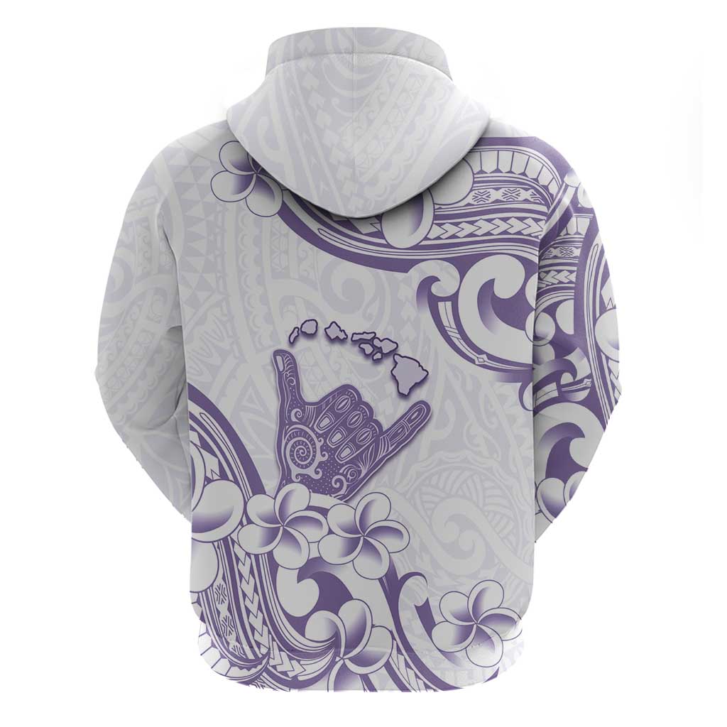 Aloha Hawaii Shaka Zip Hoodie Hang Loose Purple Version - Polynesian Pride