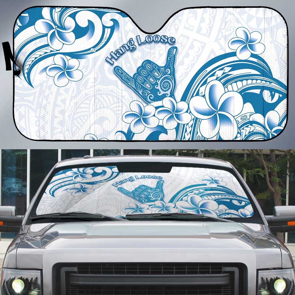 Aloha Hawaii Shaka Auto Sun Shade Hang Loose Blue Version DT05 Blue - Polynesian Pride