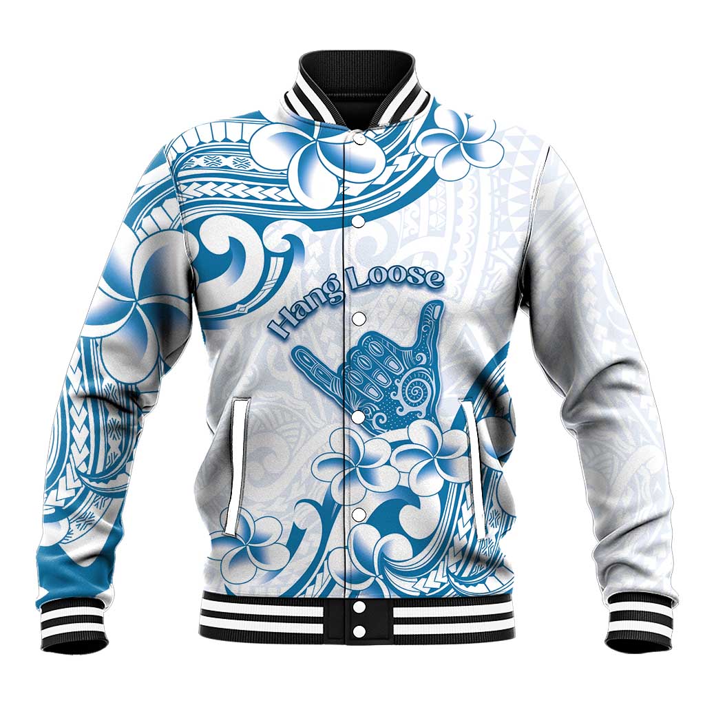 Aloha Hawaii Shaka Baseball Jacket Hang Loose Blue Version DT05 Unisex Blue - Polynesian Pride