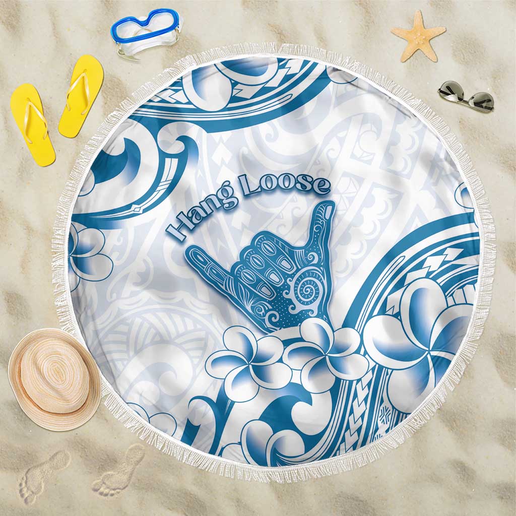 Aloha Hawaii Shaka Beach Blanket Hang Loose Blue Version DT05 One Size 150cm Blue - Polynesian Pride