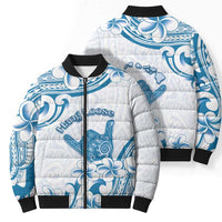 Aloha Hawaii Shaka Bomber Puffer Jacket Hang Loose Blue Version - Polynesian Pride