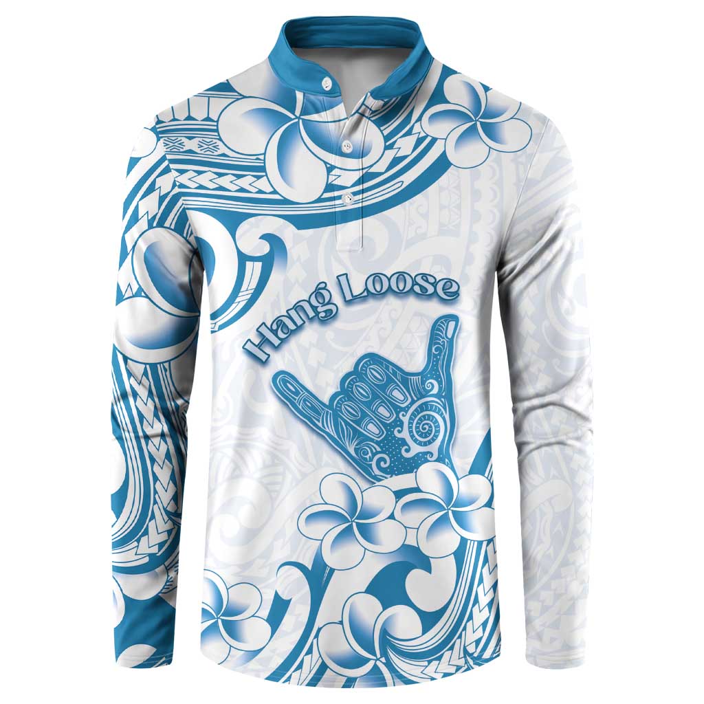 Aloha Hawaii Shaka Button Sweatshirt Hang Loose Blue Version DT05 Blue - Polynesian Pride