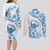 Aloha Hawaii Shaka Couples Matching Long Sleeve Bodycon Dress and Long Sleeve Button Shirt Hang Loose Blue Version - Polynesian Pride