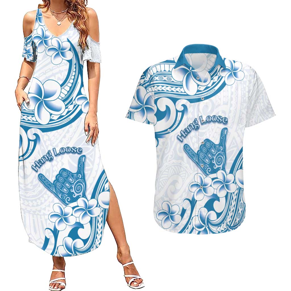hang loose dress Aloha Hawaii Shaka Couples Matching Summer Maxi Dress and Hawaiian Shirt Hang  Loose Blue Version