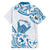 Aloha Hawaii Shaka Family Matching Long Sleeve Bodycon Dress and Hawaiian Shirt Hang Loose Blue Version - Polynesian Pride