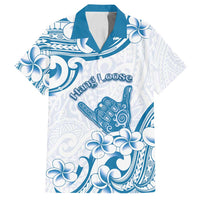 Aloha Hawaii Shaka Family Matching Puletasi and Hawaiian Shirt Hang Loose Blue Version - Polynesian Pride