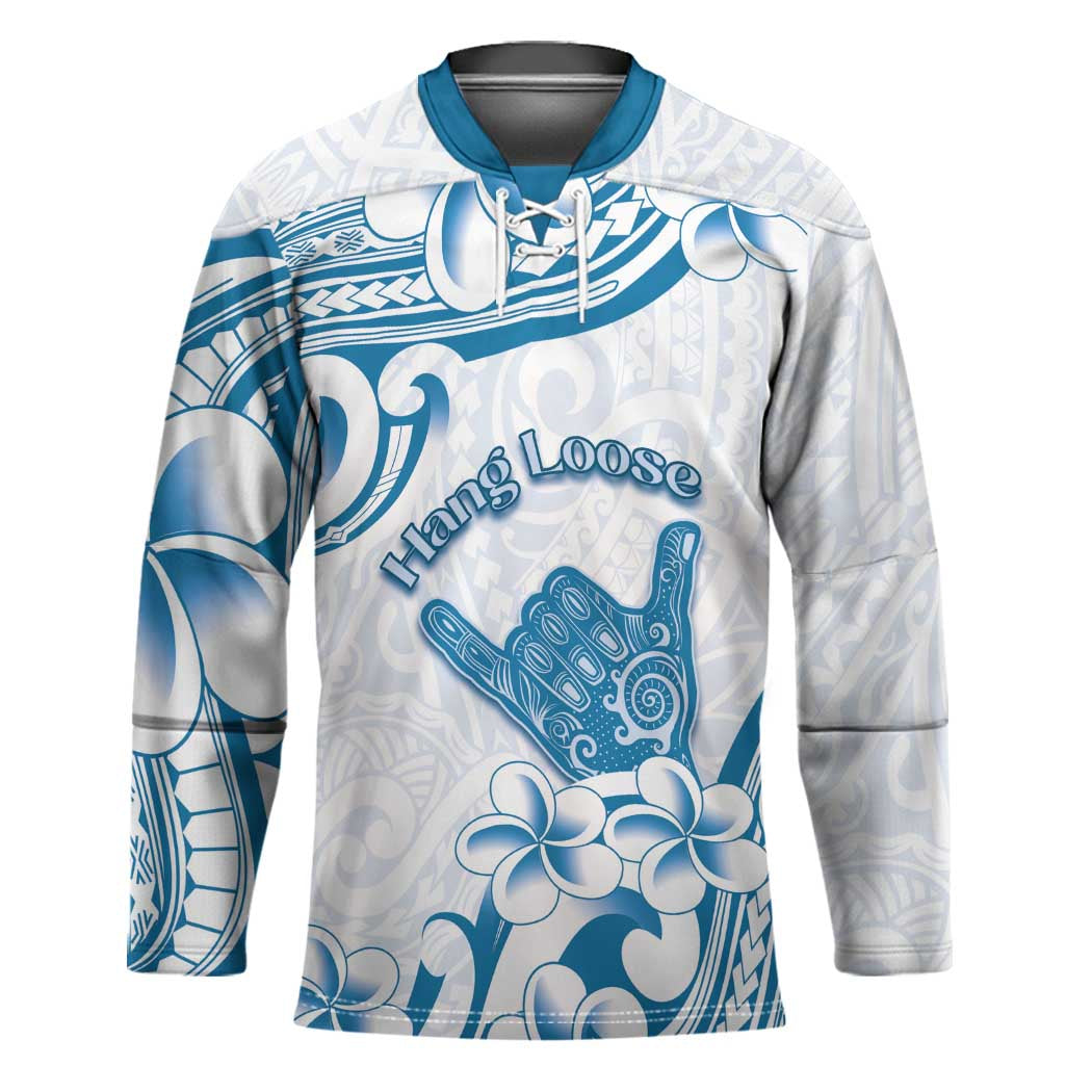 Aloha Hawaii Shaka Hockey Jersey Hang Loose Blue Version - Polynesian Pride