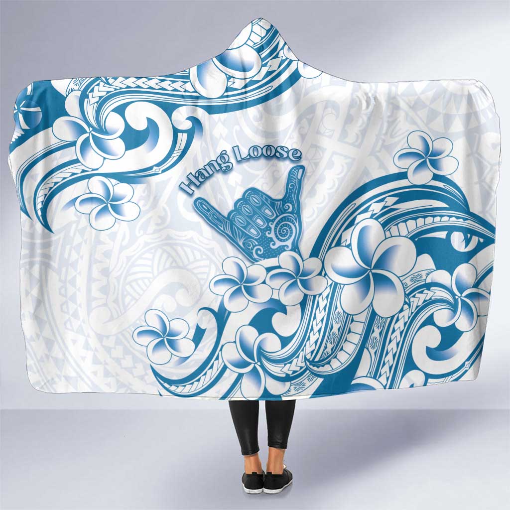 Aloha Hawaii Shaka Hooded Blanket Hang Loose Blue Version DT05 One Size Blue - Polynesian Pride