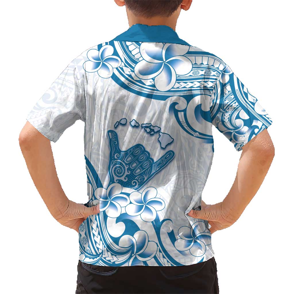 Aloha Hawaii Shaka Kid Hawaiian Shirt Hang Loose Blue Version - Polynesian Pride