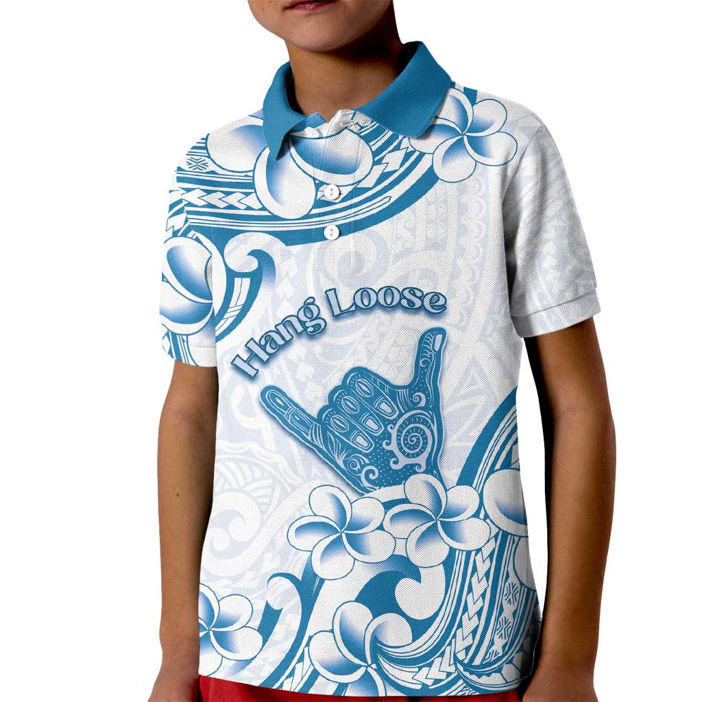 Aloha Hawaii Shaka Kid Polo Shirt Hang Loose Blue Version DT05 Kid Blue - Polynesian Pride