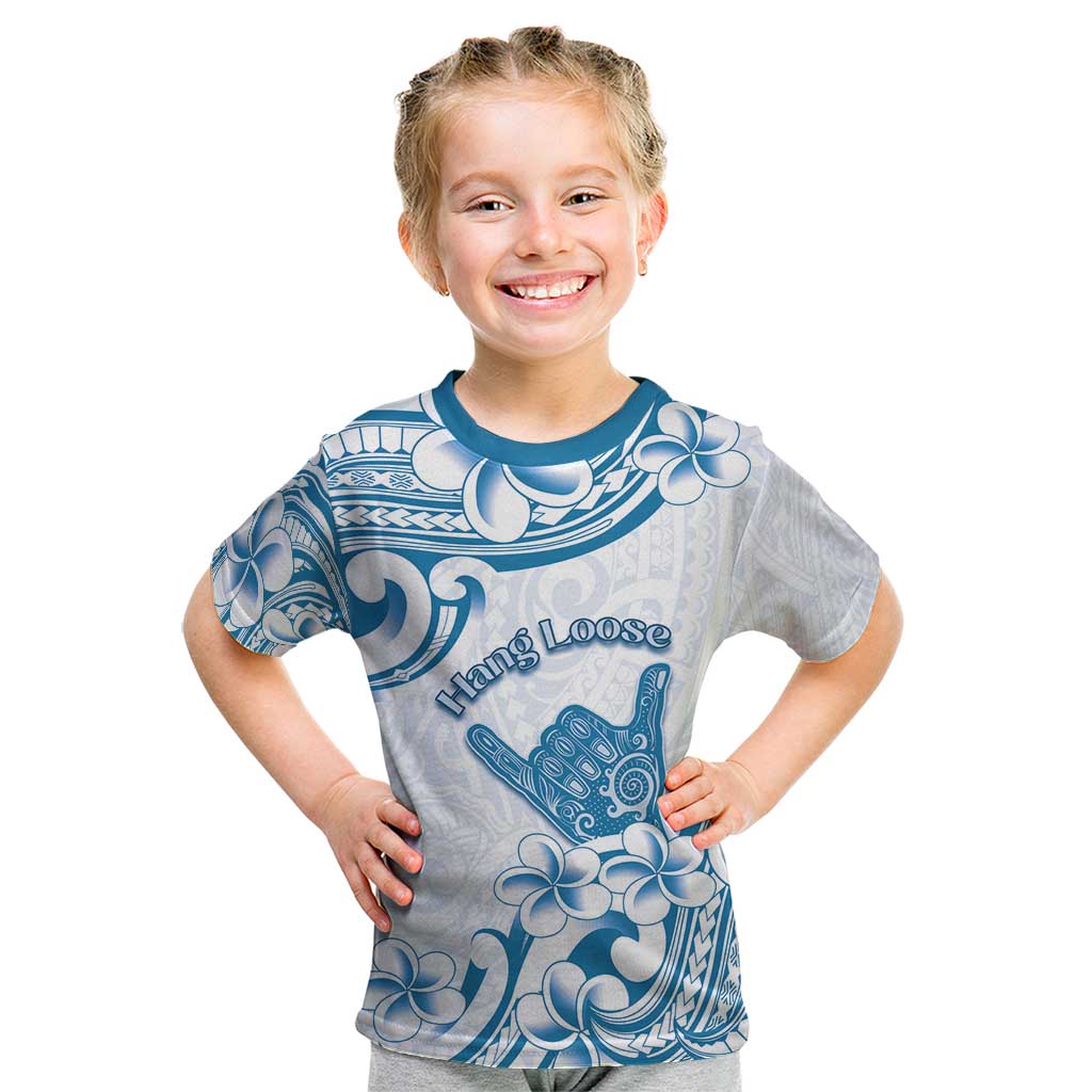 Aloha Hawaii Shaka Kid T Shirt Hang Loose Blue Version DT05 Blue - Polynesian Pride