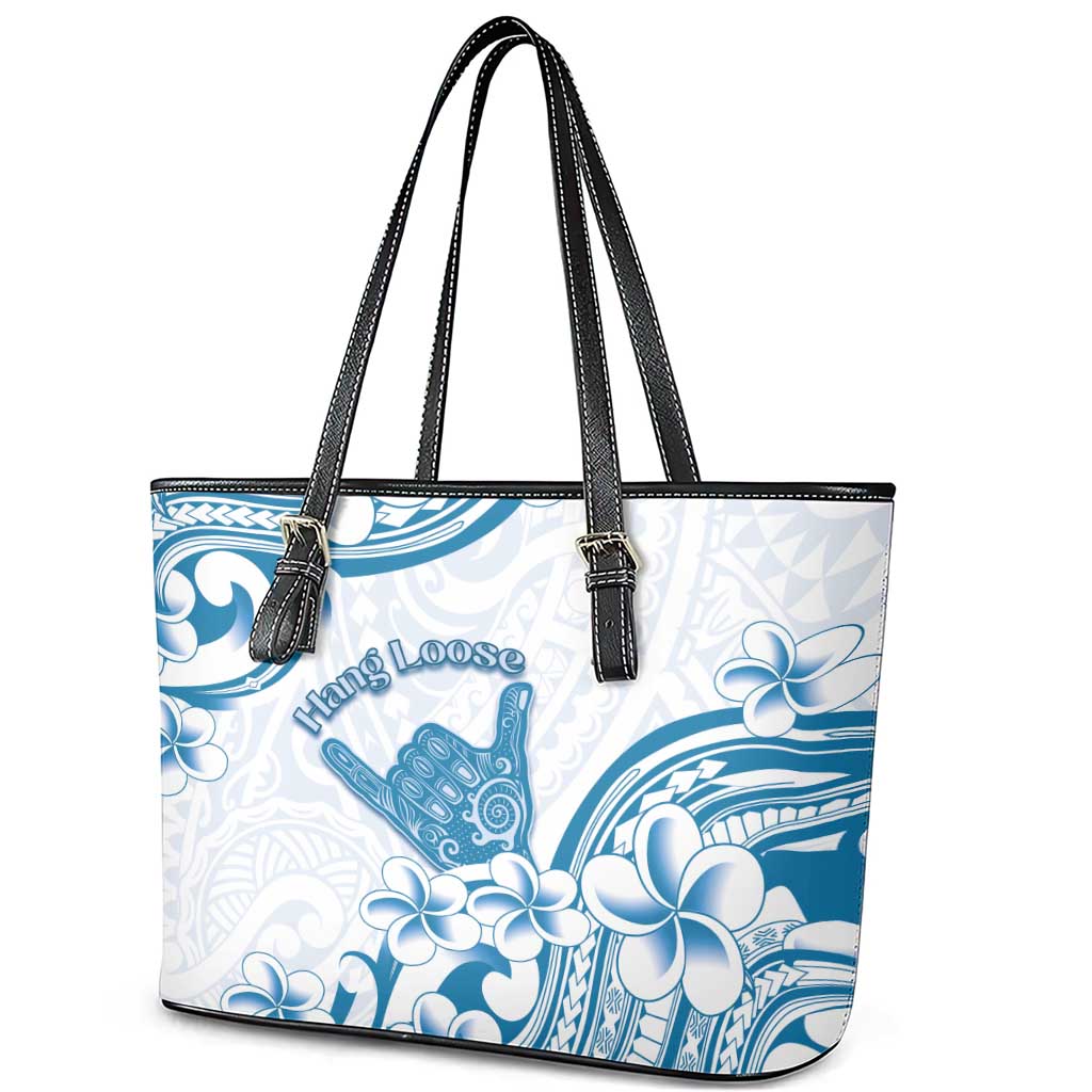 Aloha Hawaii Shaka Leather Tote Bag Hang Loose Blue Version - Polynesian Pride