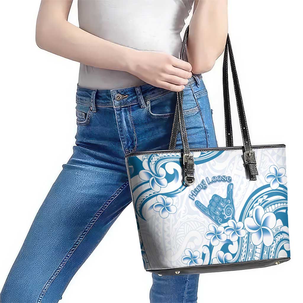 Aloha Hawaii Shaka Leather Tote Bag Hang Loose Blue Version - Polynesian Pride