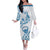 Aloha Hawaii Shaka Off The Shoulder Long Sleeve Dress Hang Loose Blue Version - Polynesian Pride