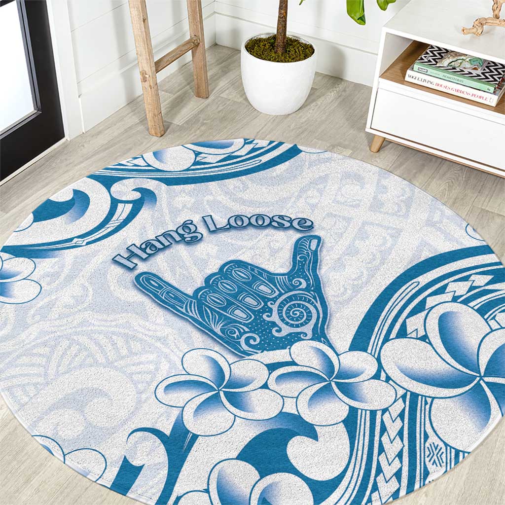 Aloha Hawaii Shaka Round Carpet Hang Loose Blue Version DT05 Blue - Polynesian Pride