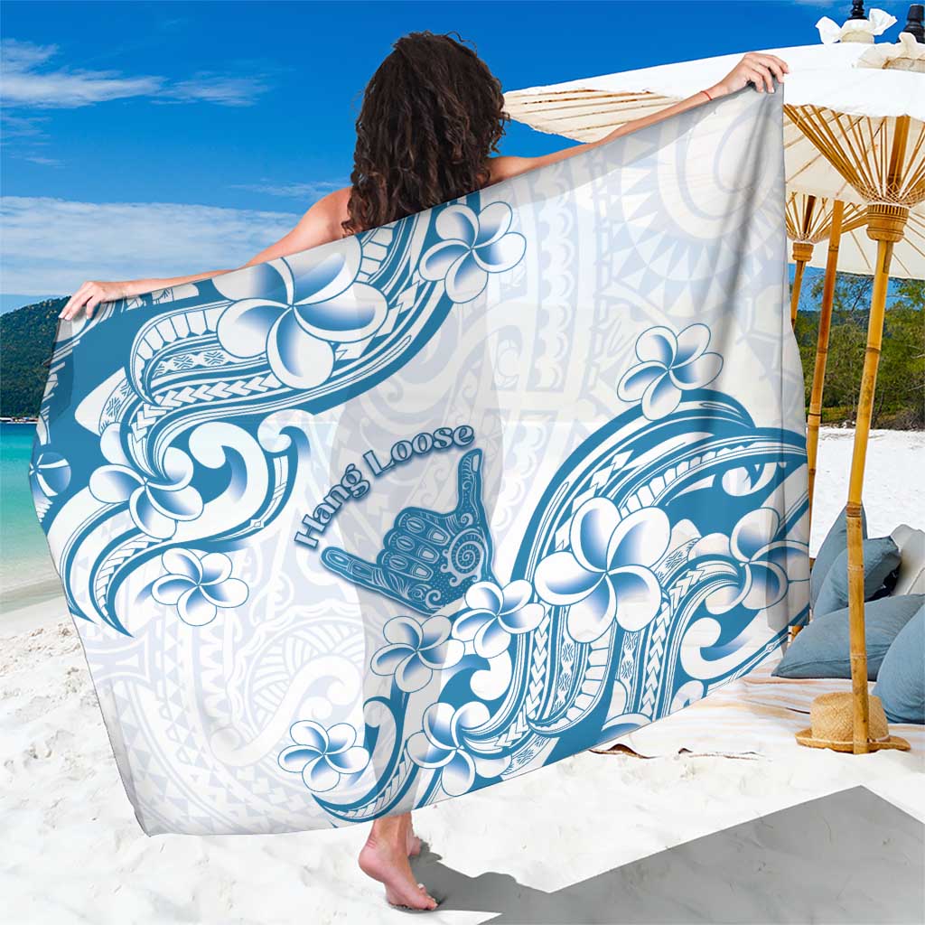 Aloha Hawaii Shaka Sarong Hang Loose Blue Version DT05 One Size 44 x 66 inches Blue - Polynesian Pride