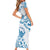 Aloha Hawaii Shaka Short Sleeve Bodycon Dress Hang Loose Blue Version - Polynesian Pride