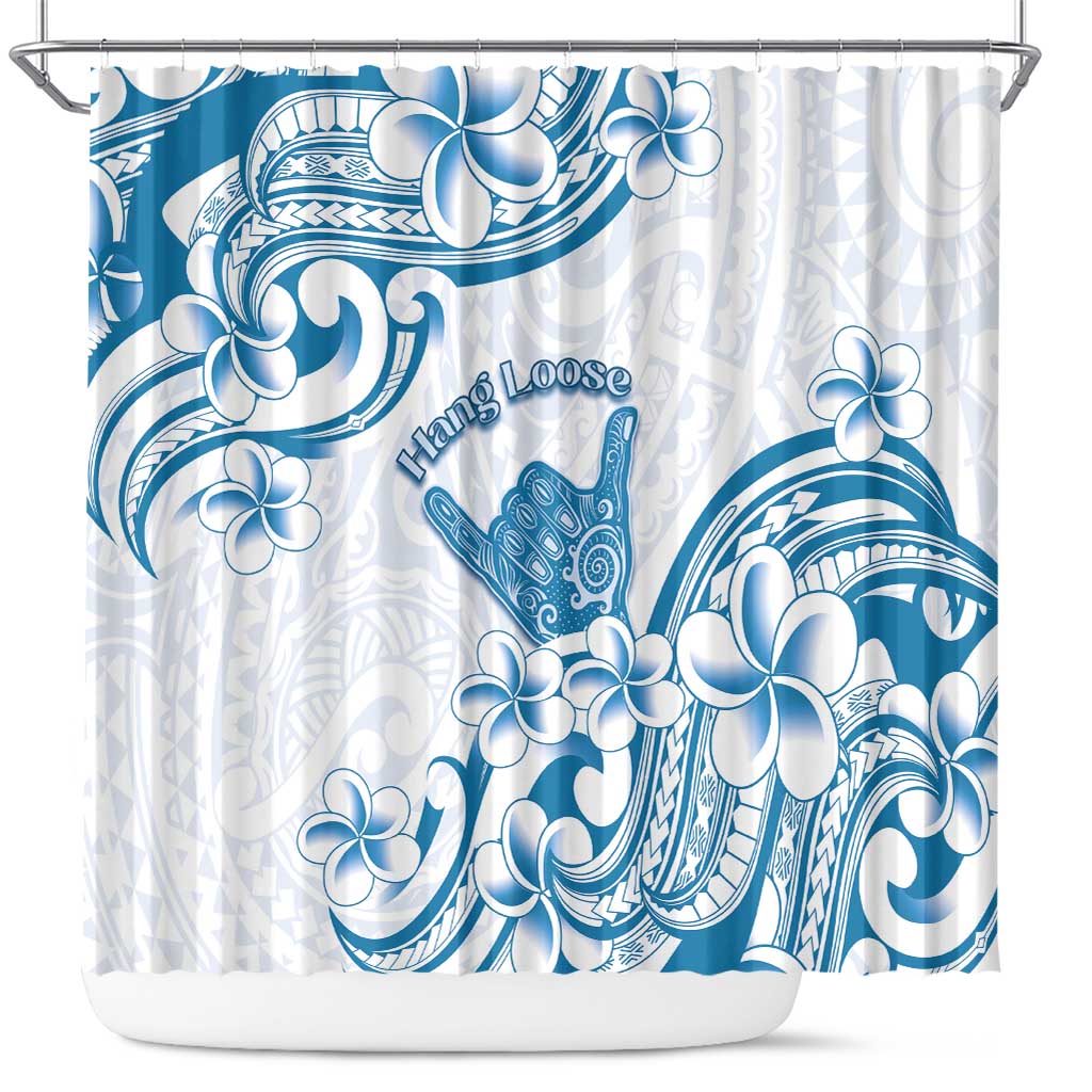 Aloha Hawaii Shaka Shower Curtain Hang Loose Blue Version DT05 Blue - Polynesian Pride