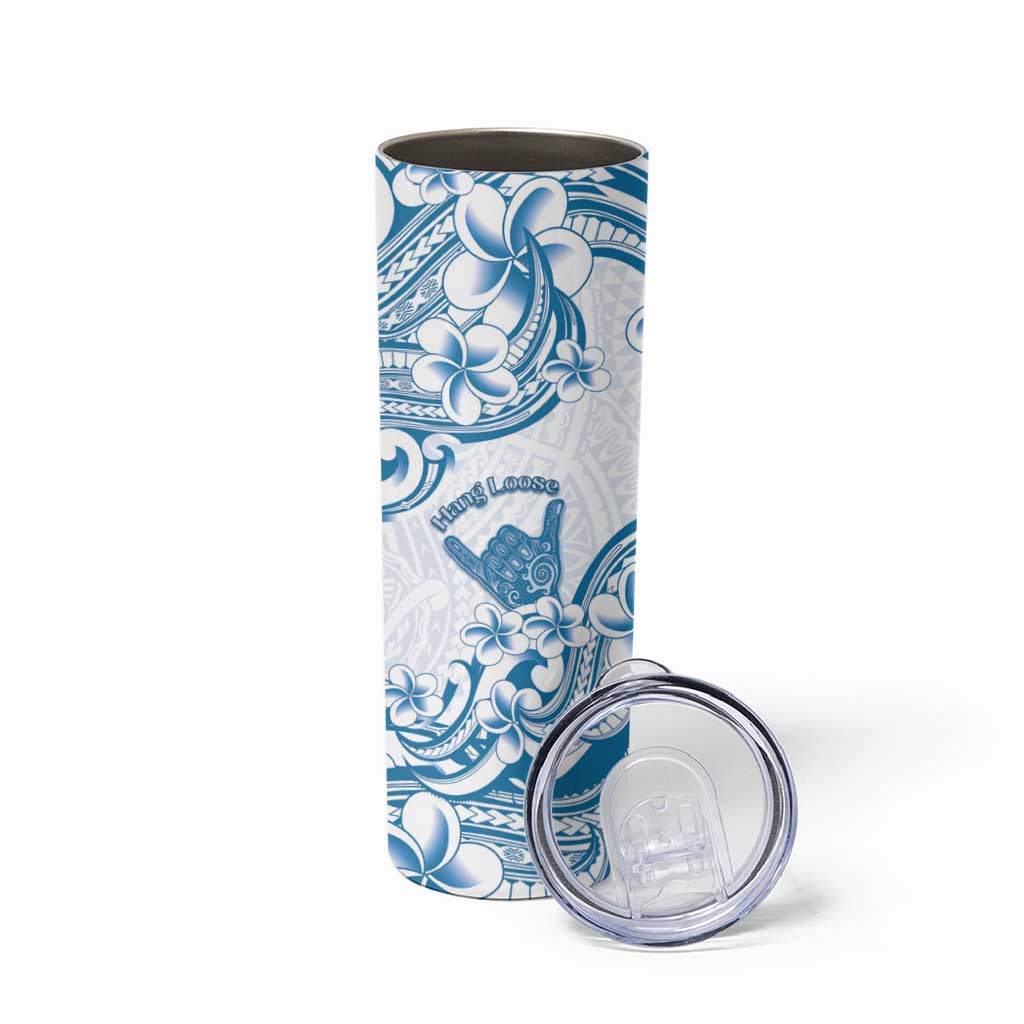 Aloha Hawaii Shaka Skinny Tumbler Hang Loose Blue Version - Polynesian Pride