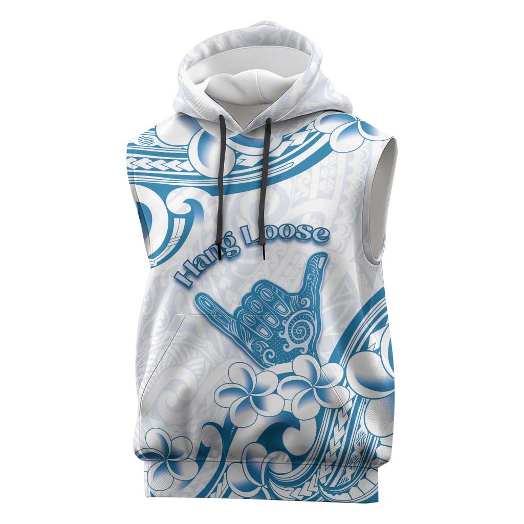 Aloha Hawaii Shaka Sleeveless Hoodie Hang Loose Blue Version DT05 Blue - Polynesian Pride