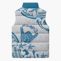 Aloha Hawaii Shaka Sleeveless Puffer Jacket Hang Loose Blue Version - Polynesian Pride